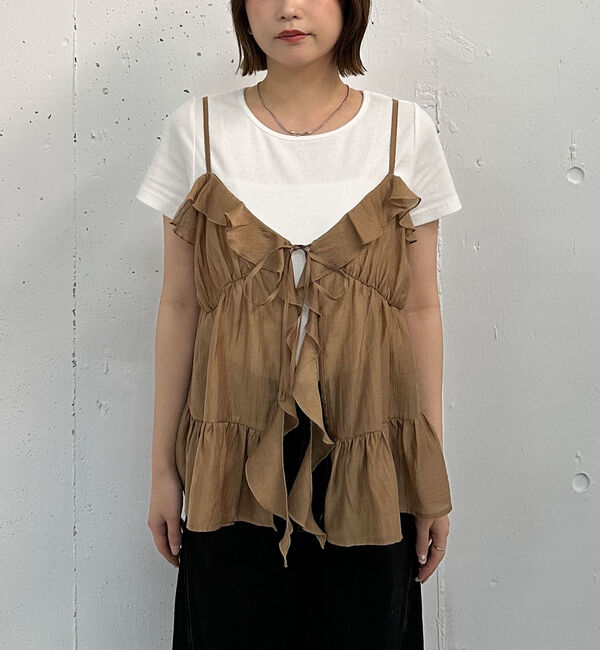 archives「ラッフルフリルキャミ&times;テレコＴｅｅＳＥＴ」|カーディガン|