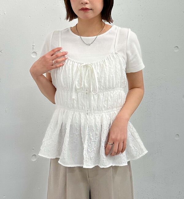 archives「エンボスシャーリングキャミ&times;テレコＴｅｅＳＥＴ」|カーディガン|