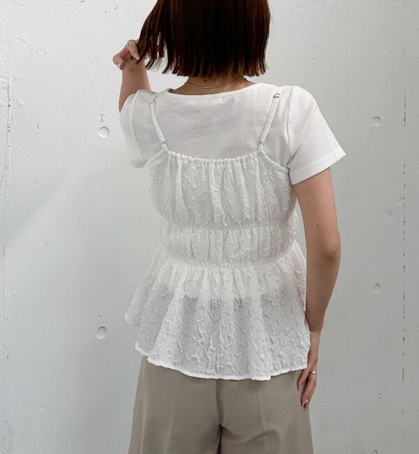 archives「エンボスシャーリングキャミ&times;テレコＴｅｅＳＥＴ」|カーディガン|