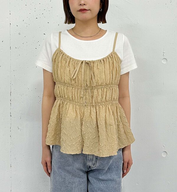 archives「エンボスシャーリングキャミ&times;テレコＴｅｅＳＥＴ」|カーディガン|