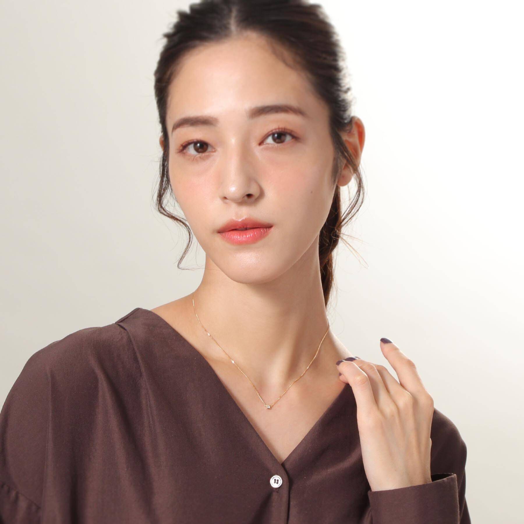 COCOSHNIK「K18ダイヤモンドプリンセスカット キヘイネックレス」|ネックレス|