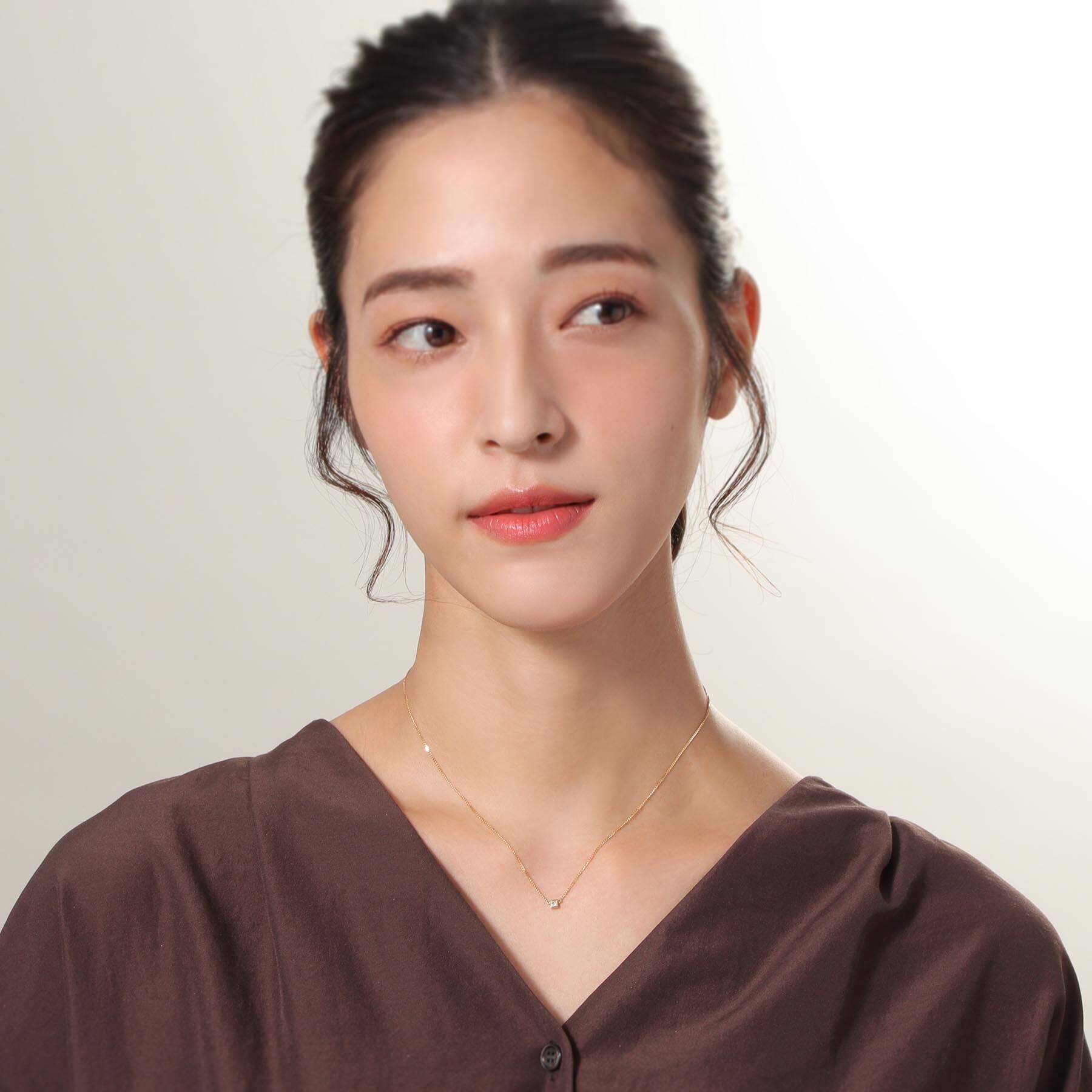 COCOSHNIK「K18ダイヤモンドプリンセスカット キヘイネックレス」|ネックレス|