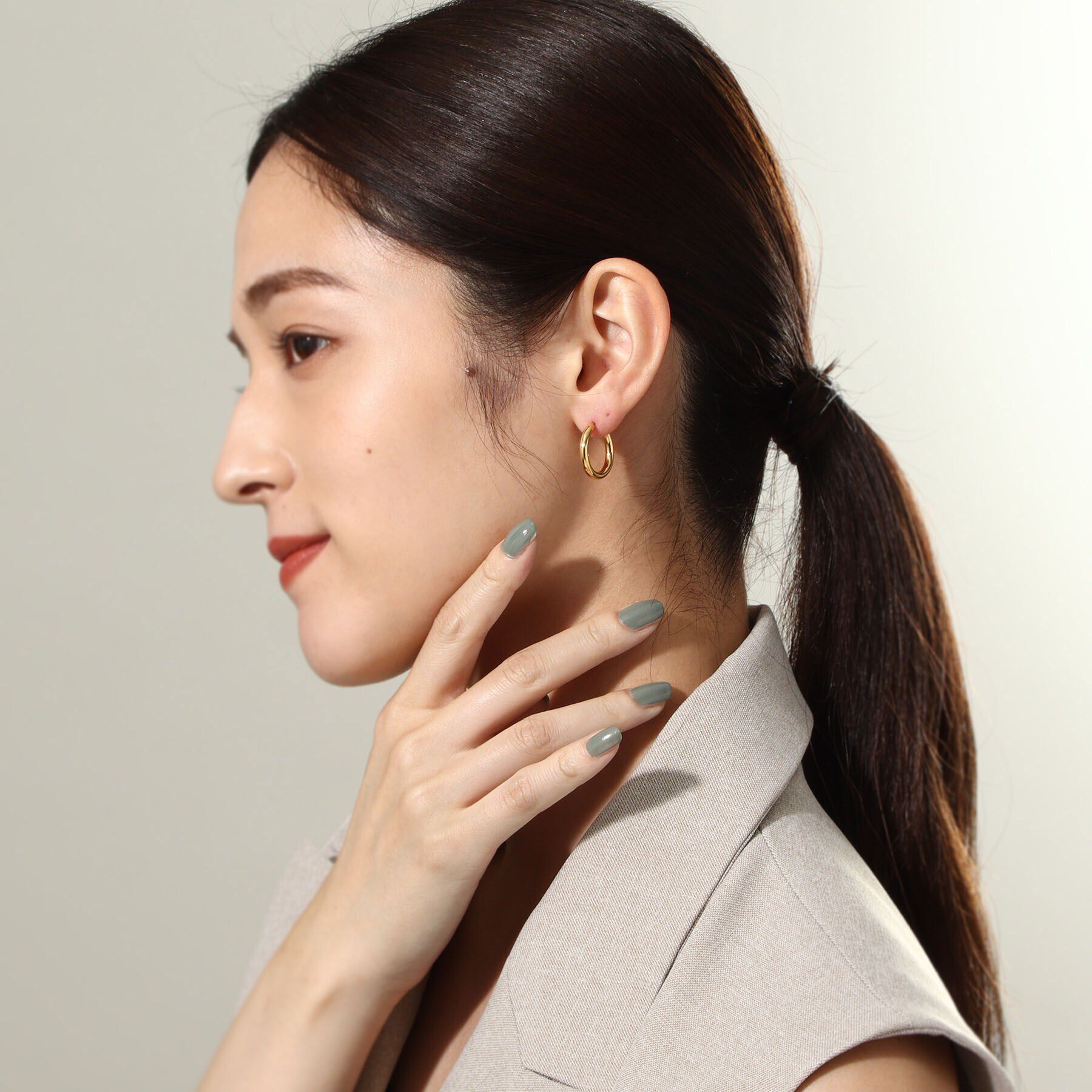 COCOSHNIK ONKITSCH「シルバー ホロウ フープピアスＳ GP」|ピアス|