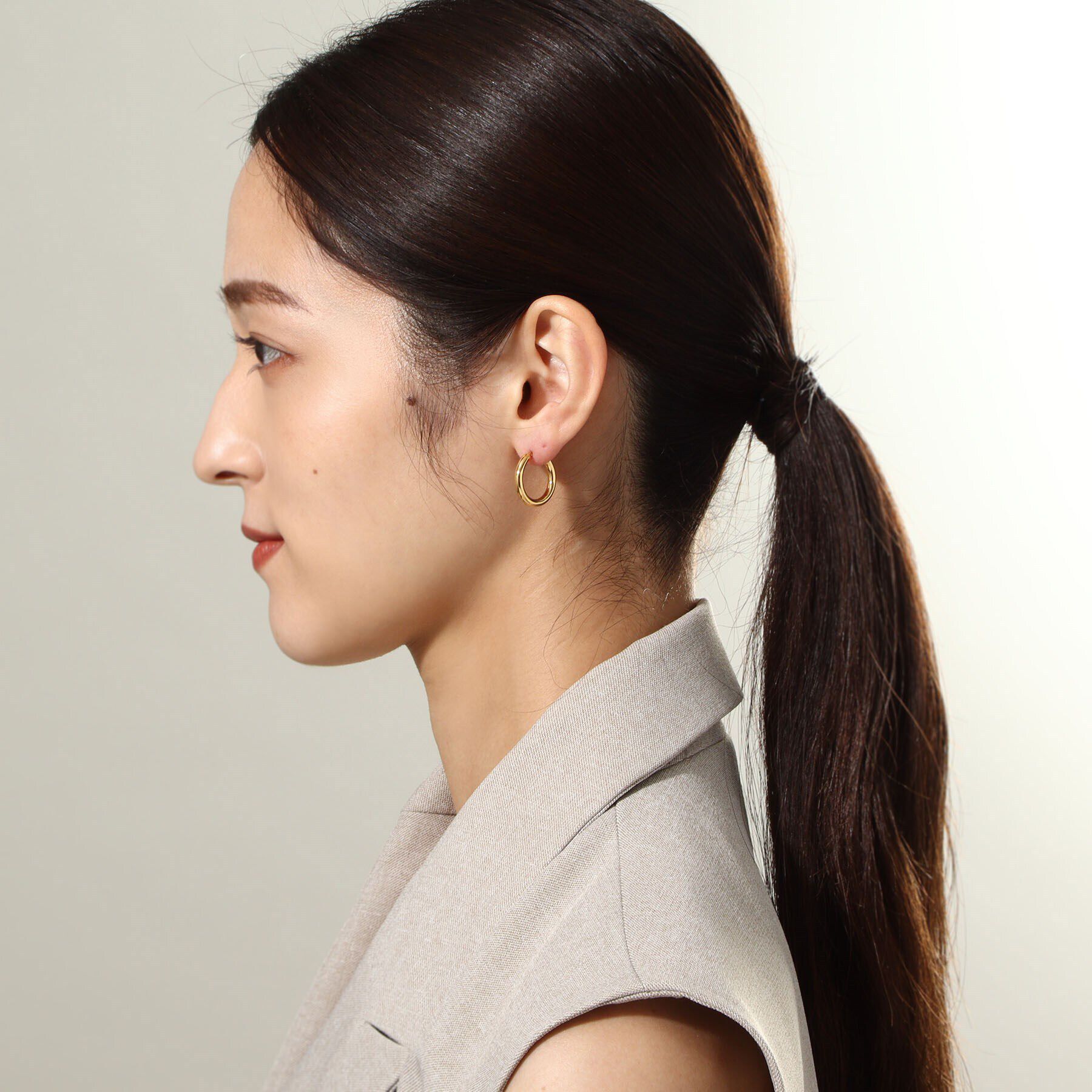 COCOSHNIK ONKITSCH「シルバー ホロウ フープピアスＳ GP」|ピアス|