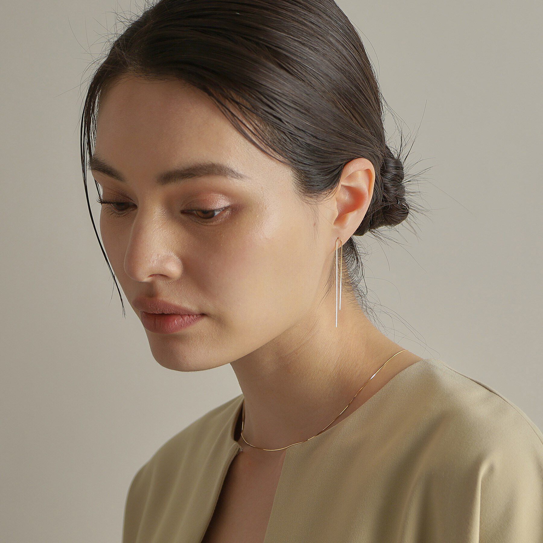 COCOSHNIK「K18ベネチアンチェーンターン ピアス」|ピアス|