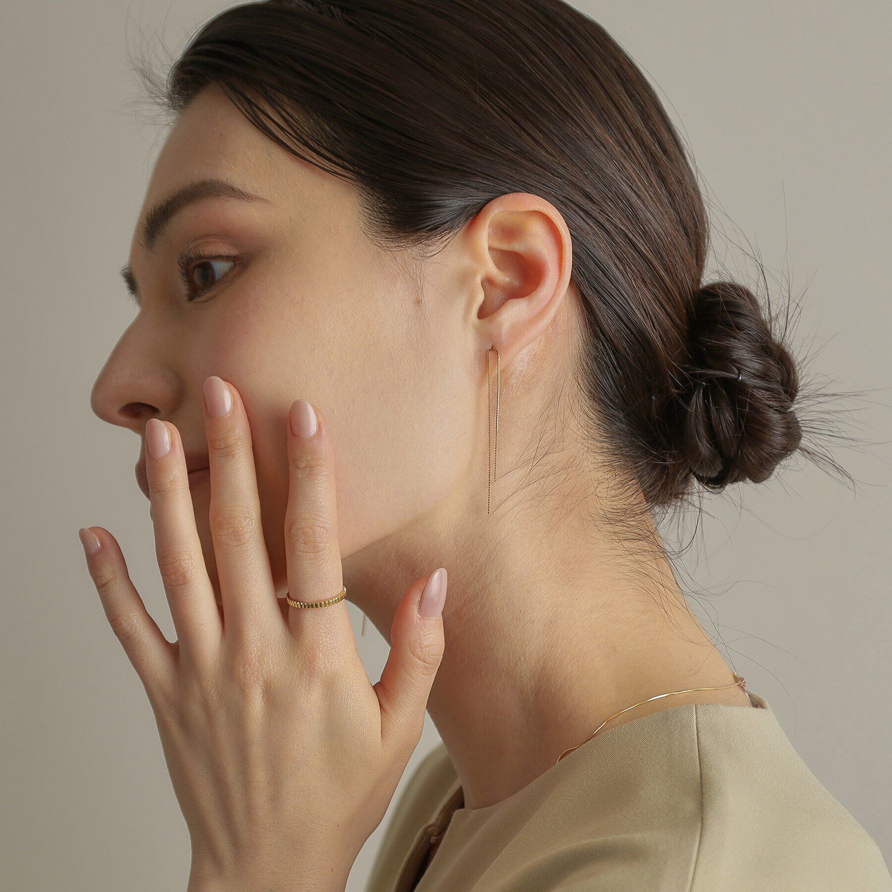 COCOSHNIK「K18ベネチアンチェーンターン ピアス」|ピアス|