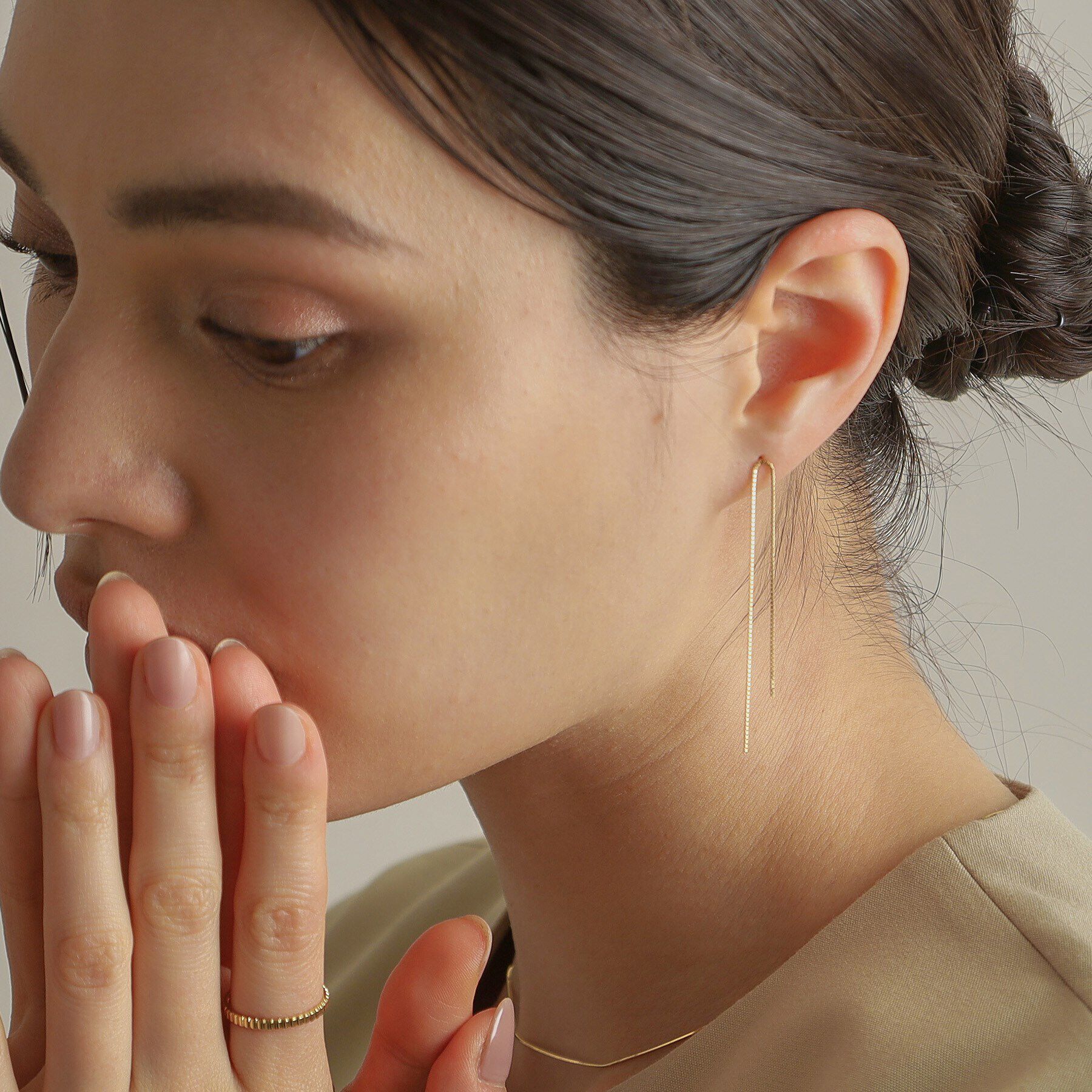 COCOSHNIK「K18ベネチアンチェーンターン ピアス」|ピアス|