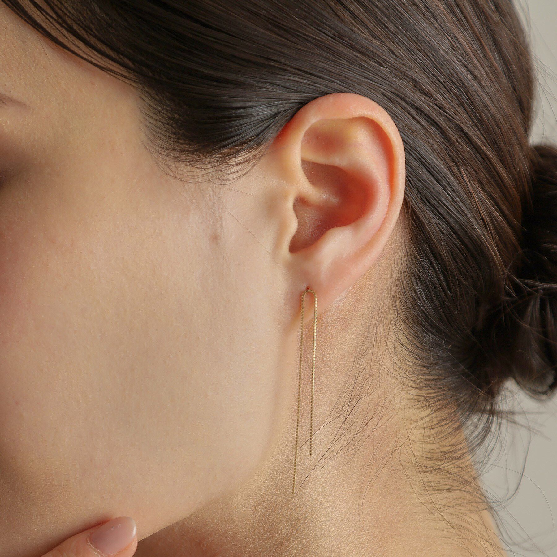 COCOSHNIK「K18ベネチアンチェーンターン ピアス」|ピアス|