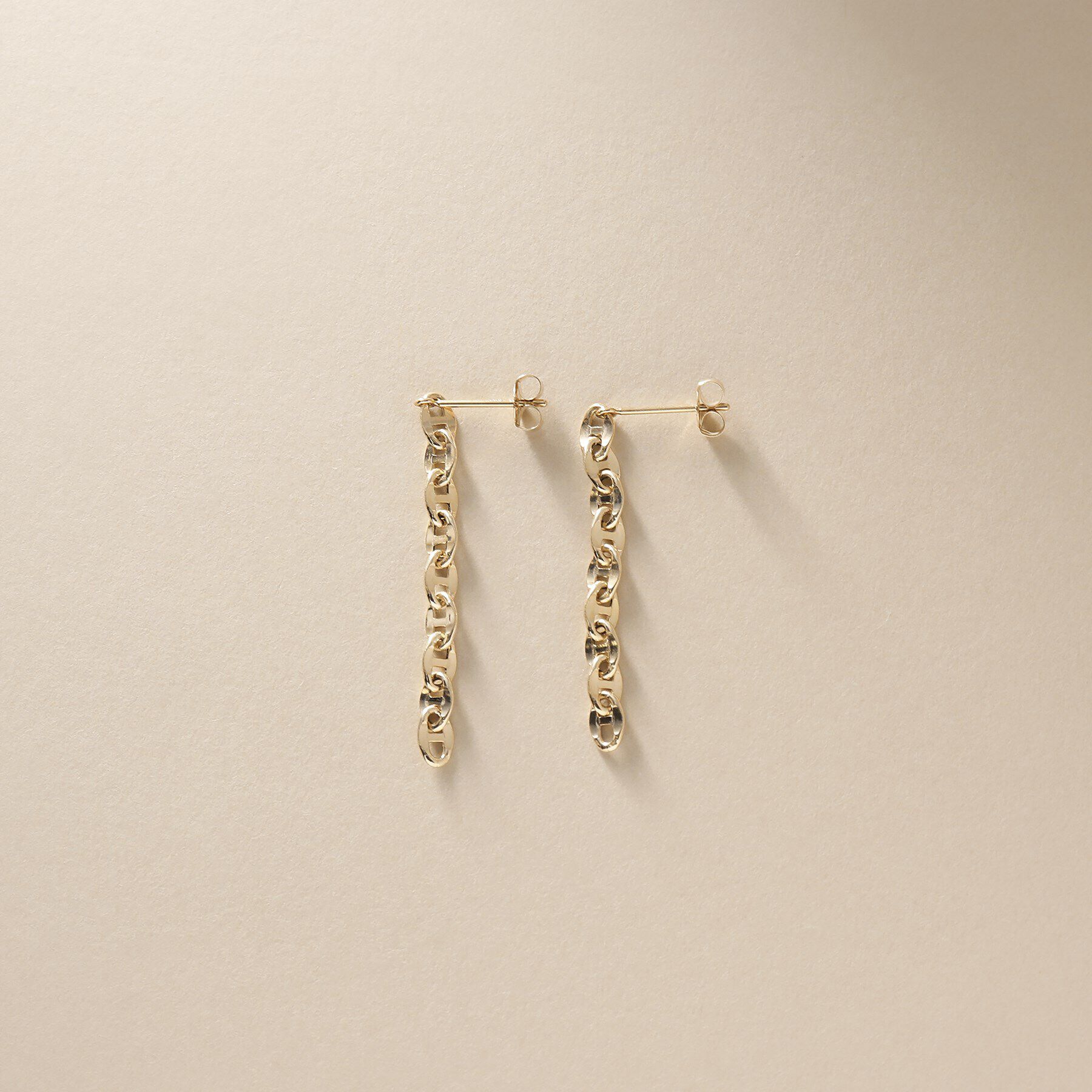 COCOSHNIK「K10中空マリンチェーン スタッドピアス」|ピアス|