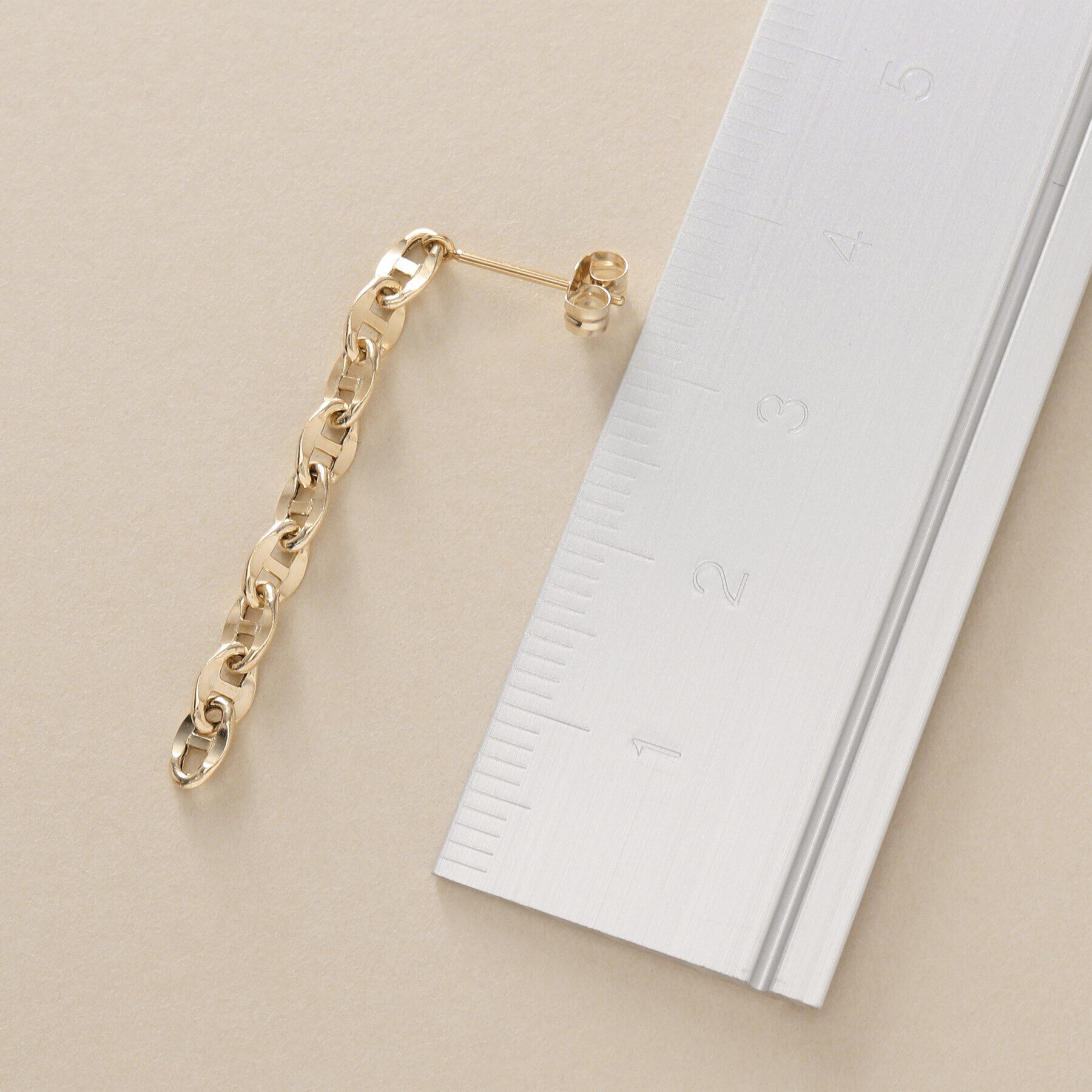 COCOSHNIK「K10中空マリンチェーン スタッドピアス」|ピアス|