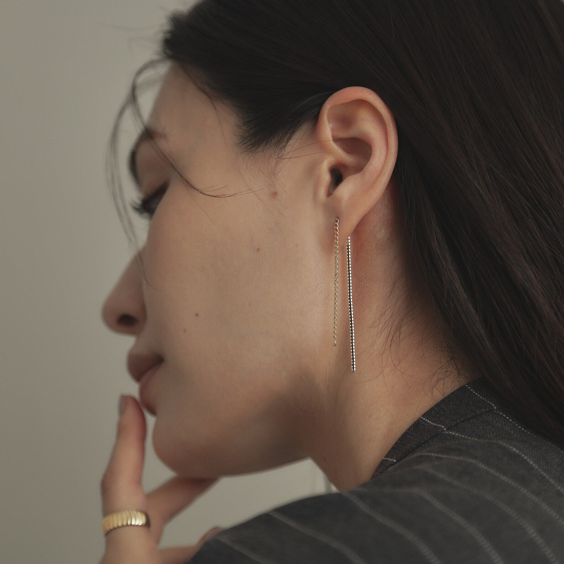 COCOSHNIK「K10キヘイ&times;ベネフラット前後 スタッドピアス」|ピアス|