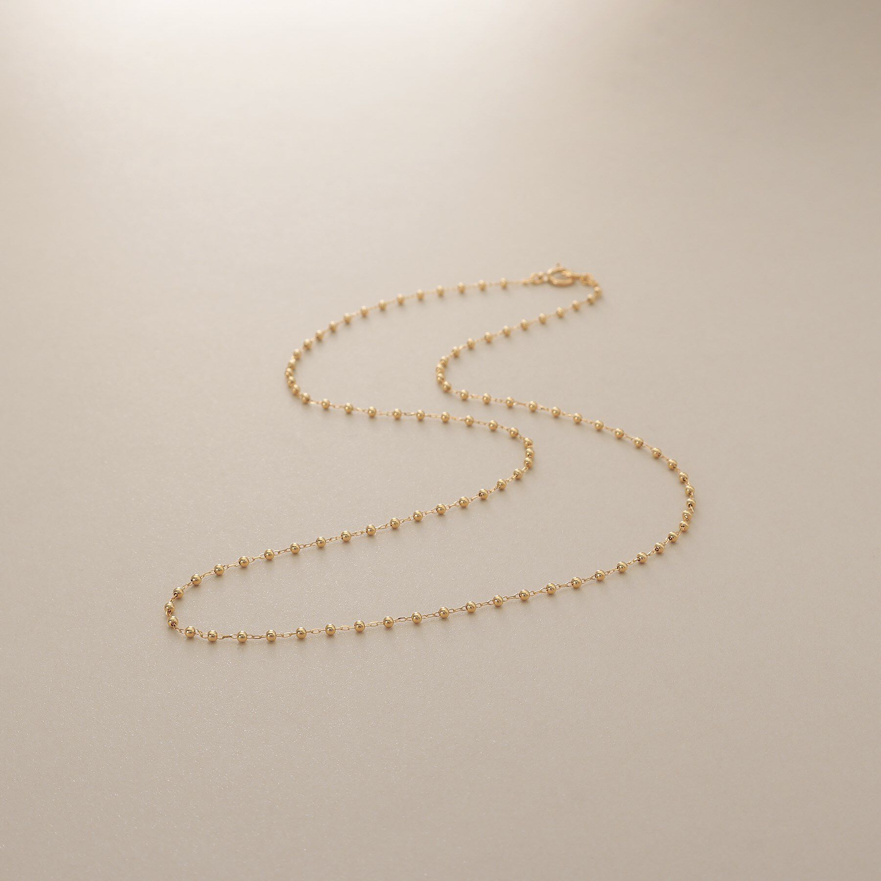 COCOSHNIK「K18キャビアビーズチェーン ネックレス」|ネックレス|