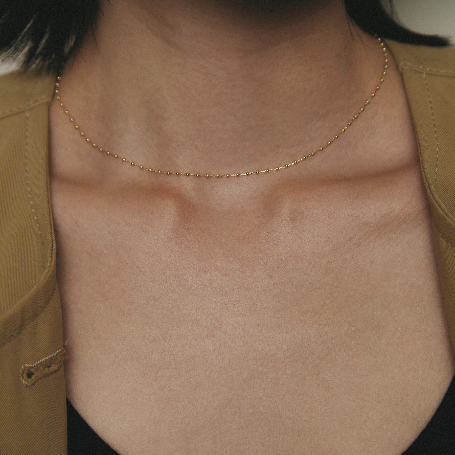 COCOSHNIK「K18キャビアビーズチェーン ネックレス」|ネックレス|