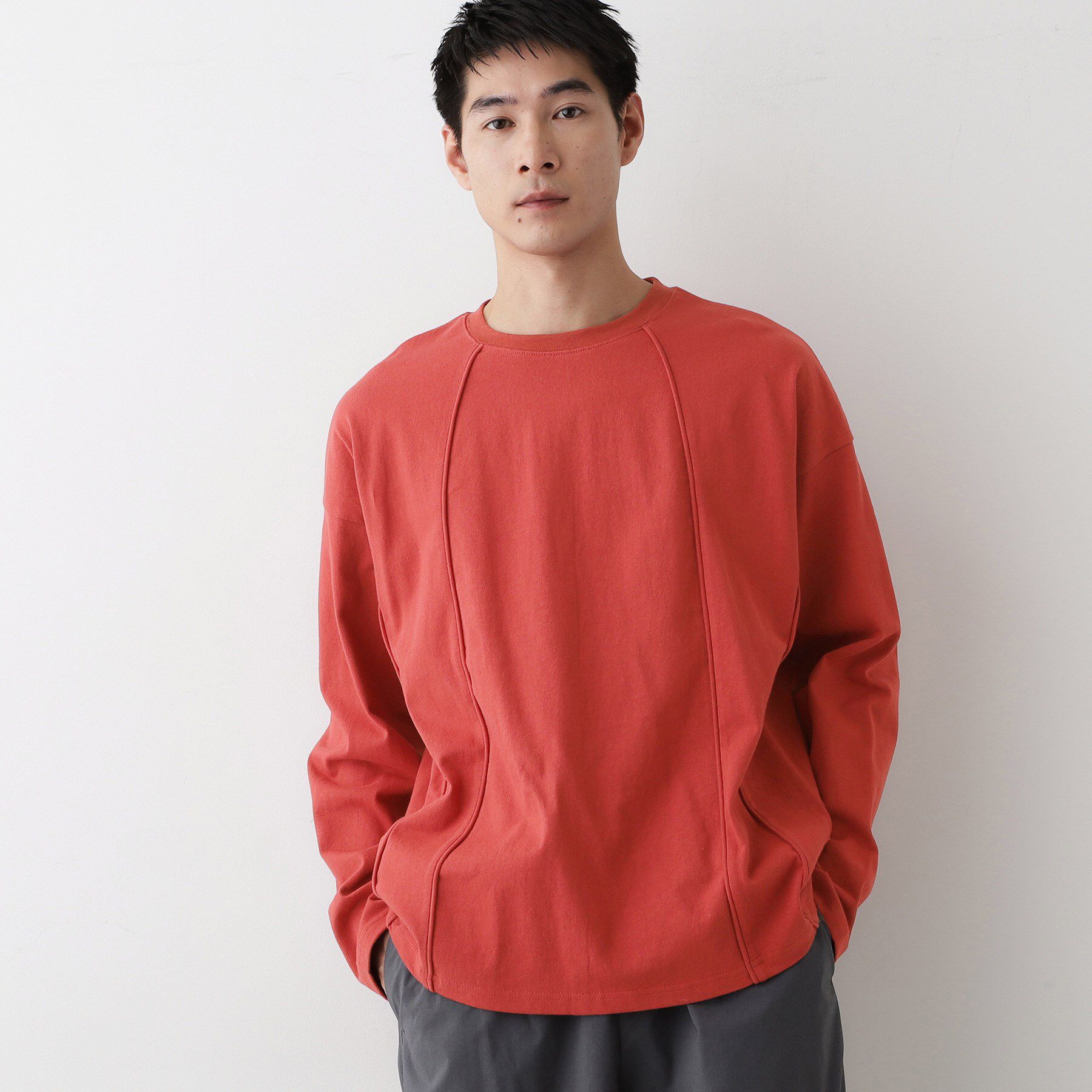 Dessin「ライン切り替えカットソー」|Tシャツ・カットソー|レッド(062)