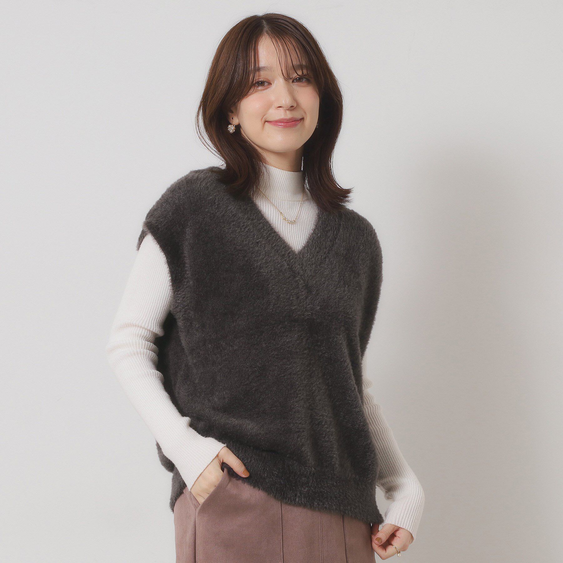 ITS&rsquo;DEMO「【手洗い可】フェザーヤーンニットジレ」|ニット・セーター|