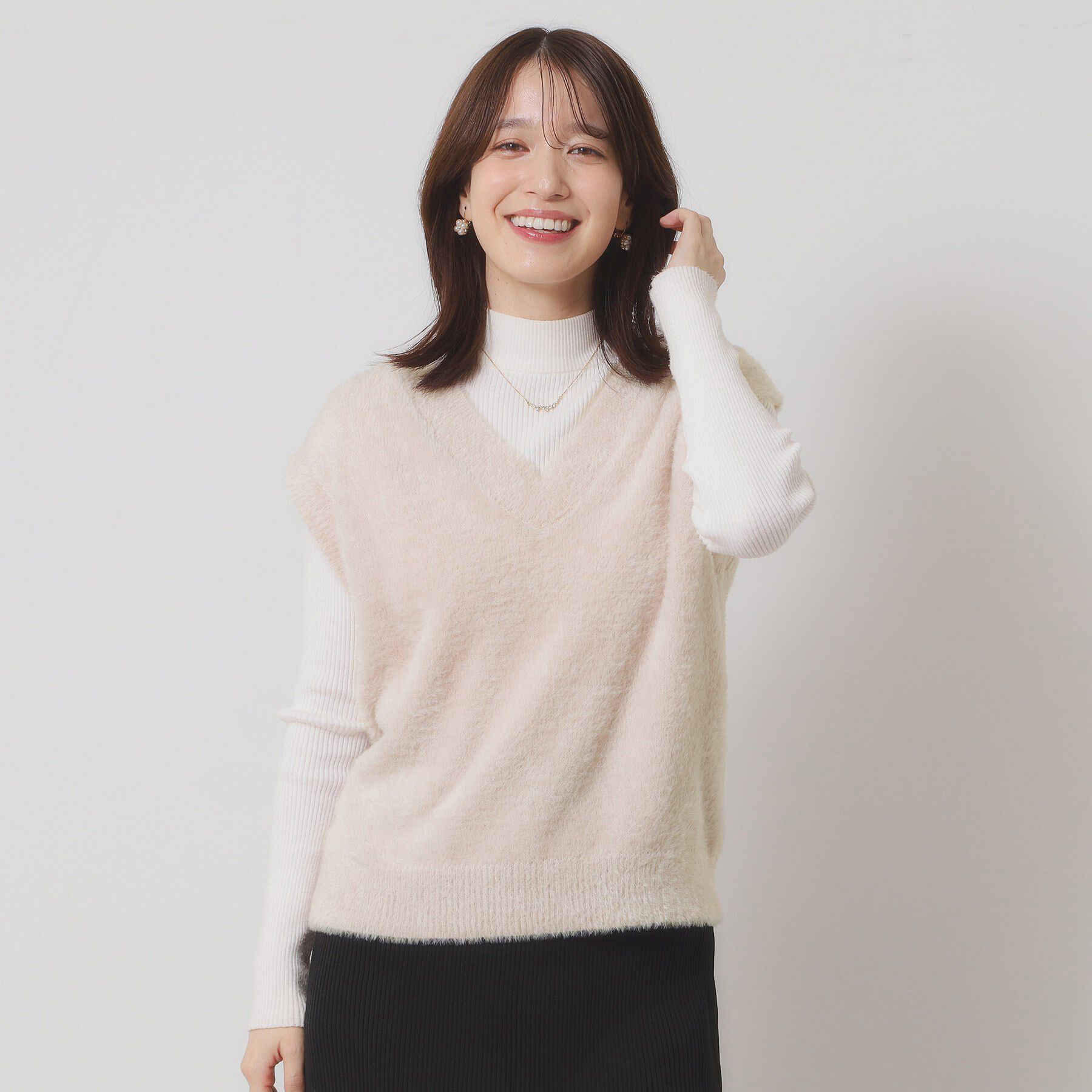 ITS&rsquo;DEMO「【手洗い可】フェザーヤーンニットジレ」|ニット・セーター|