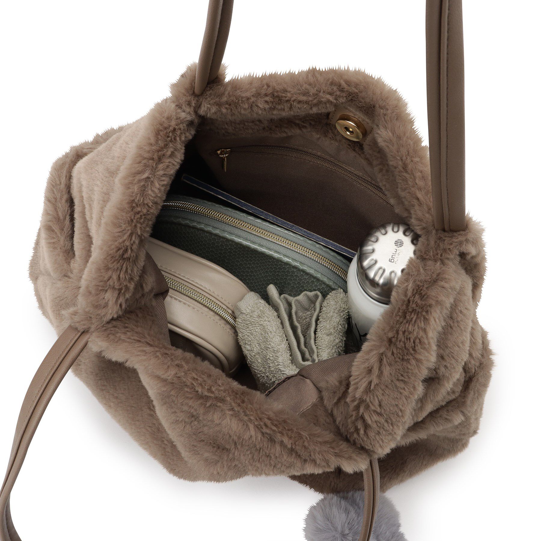 Ober Tashe「ポンポン付きタックトート」|トートバッグ|