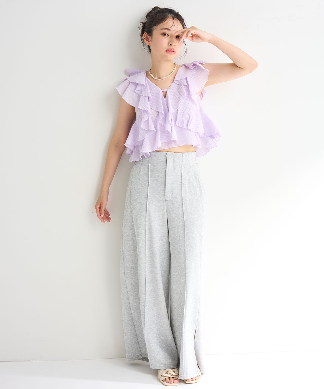 COCO DEAL「ハイウエストスリットカットパンツ」|その他|