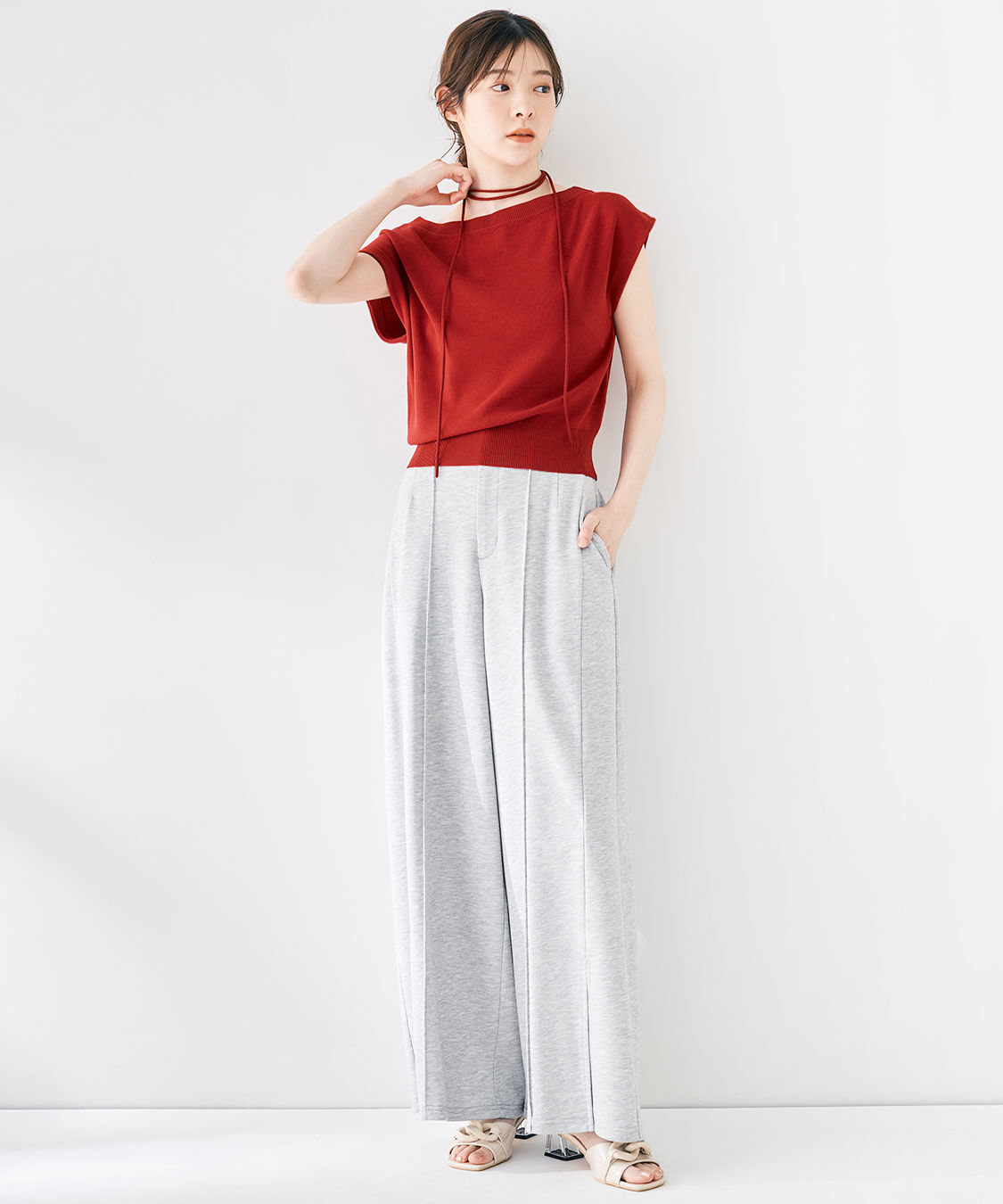 COCO DEAL「ハイウエストスリットカットパンツ」|その他|