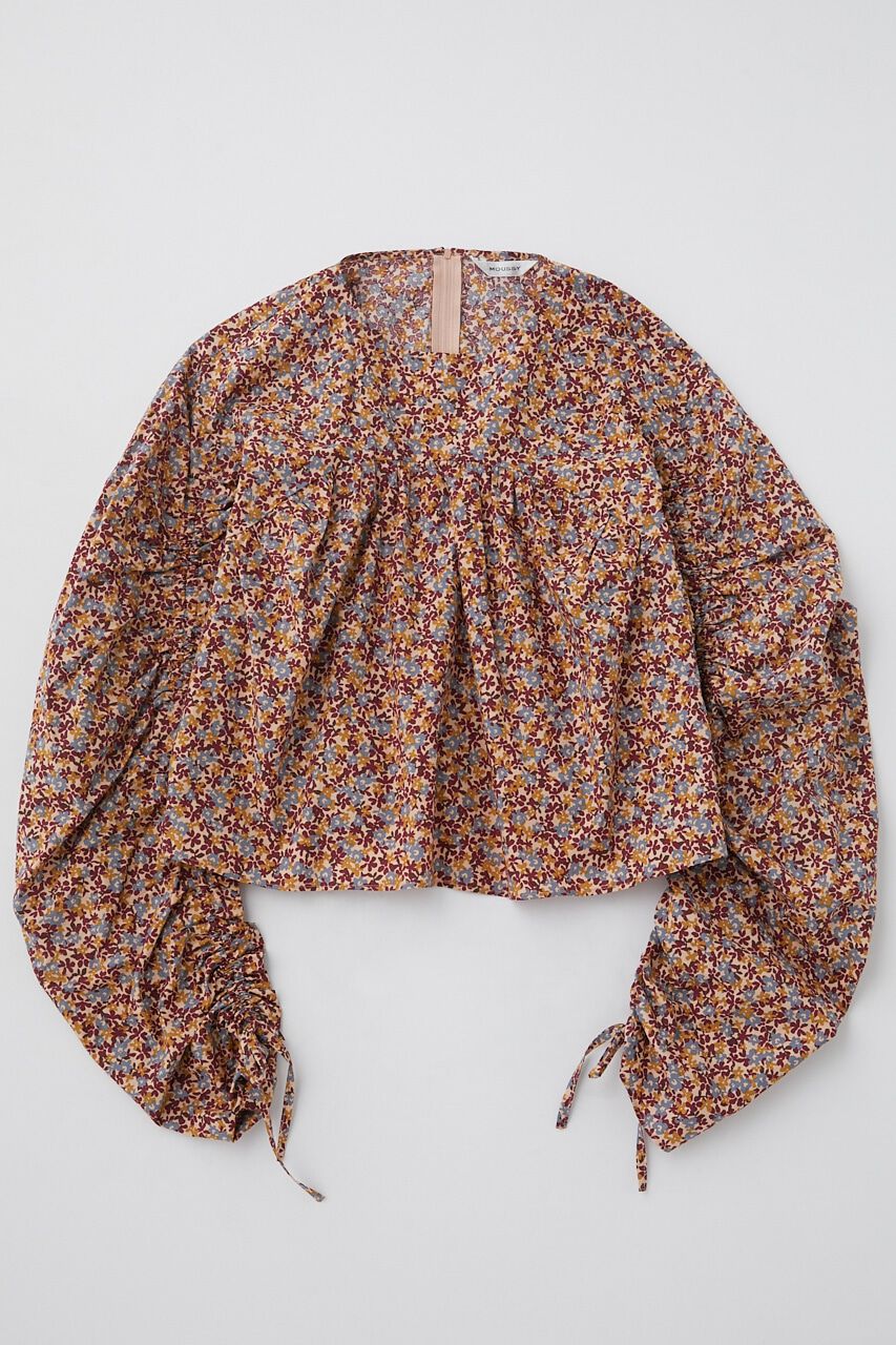 MOUSSY「EMPIRE GATHER ブラウス」|シャツ・ブラウス|柄RED5