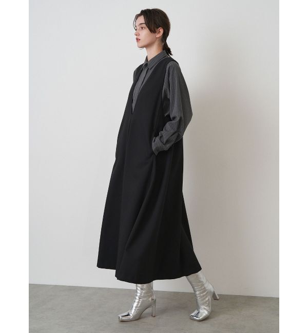 ELENDEEK「DEEP V NECK A-LINE OP」|ジャンパースカート|