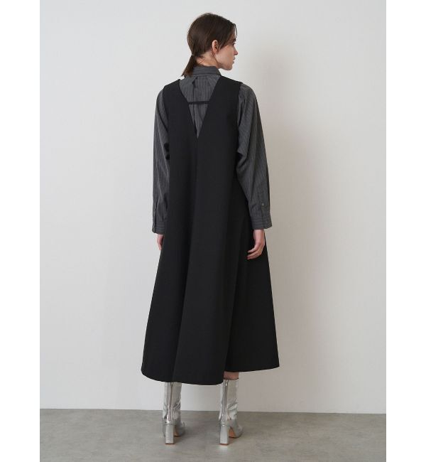 ELENDEEK「DEEP V NECK A-LINE OP」|ジャンパースカート|