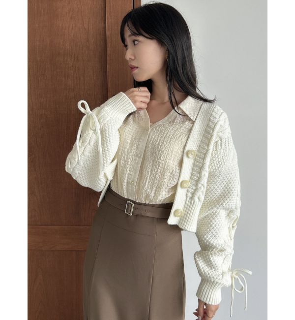 dazzlin「ローゲージケーブルショートカーディガン」|カーディガン|
