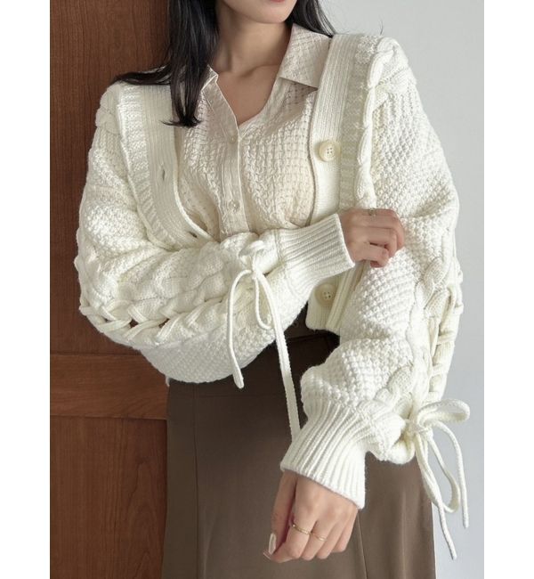 dazzlin「ローゲージケーブルショートカーディガン」|カーディガン|