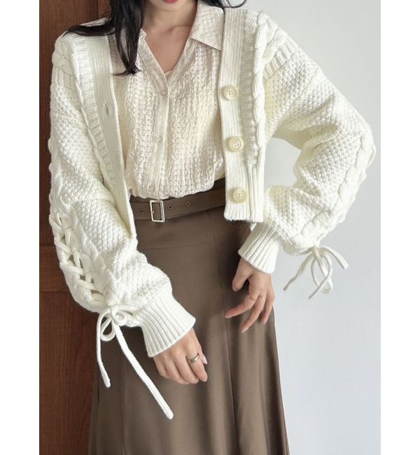 dazzlin「ローゲージケーブルショートカーディガン」|カーディガン|