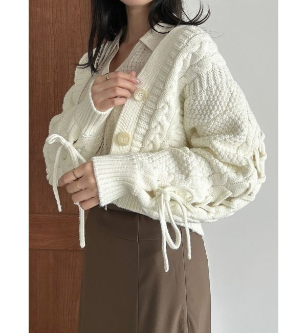 dazzlin「ローゲージケーブルショートカーディガン」|カーディガン|