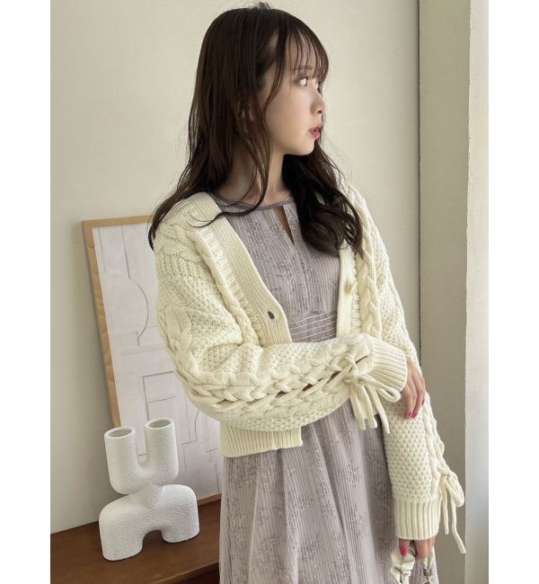 dazzlin「ローゲージケーブルショートカーディガン」|カーディガン|