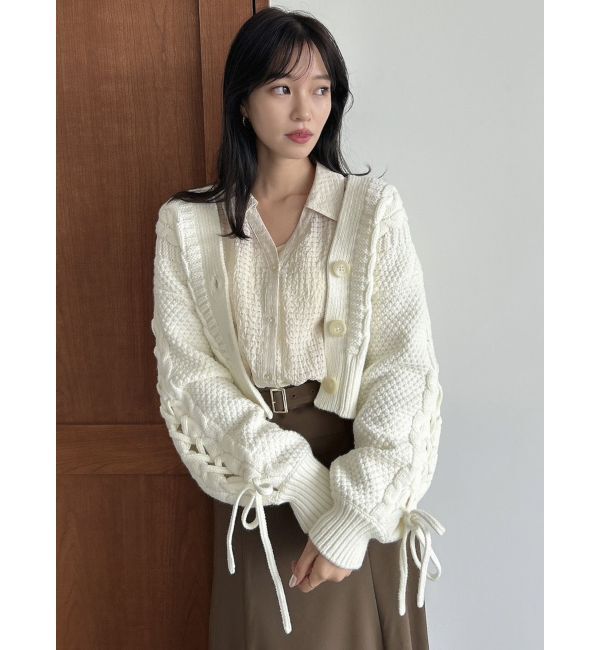 dazzlin「ローゲージケーブルショートカーディガン」|カーディガン|