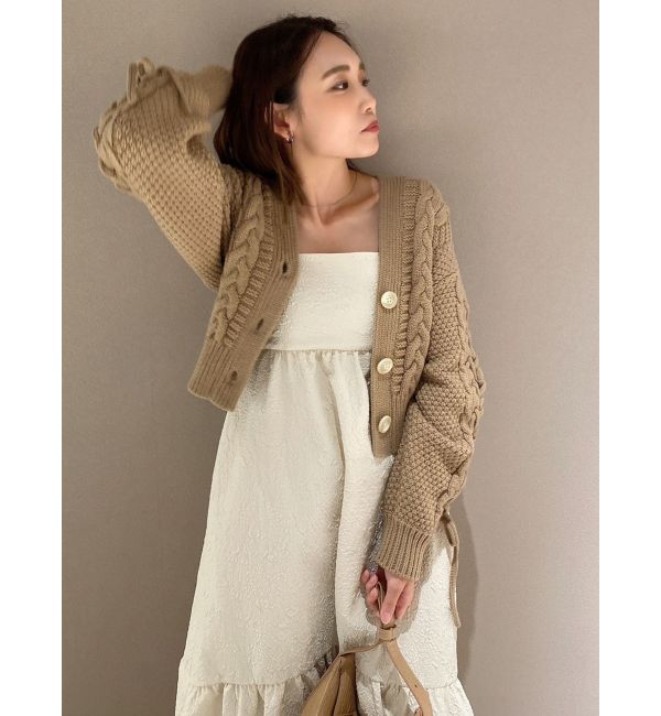 dazzlin「ローゲージケーブルショートカーディガン」|カーディガン|