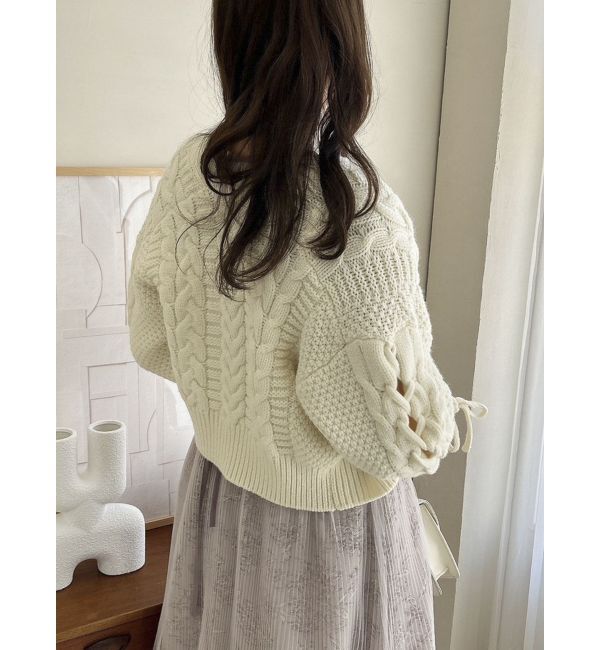 dazzlin「ローゲージケーブルショートカーディガン」|カーディガン|