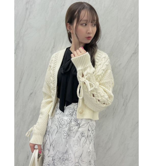 dazzlin「ローゲージケーブルショートカーディガン」|カーディガン|