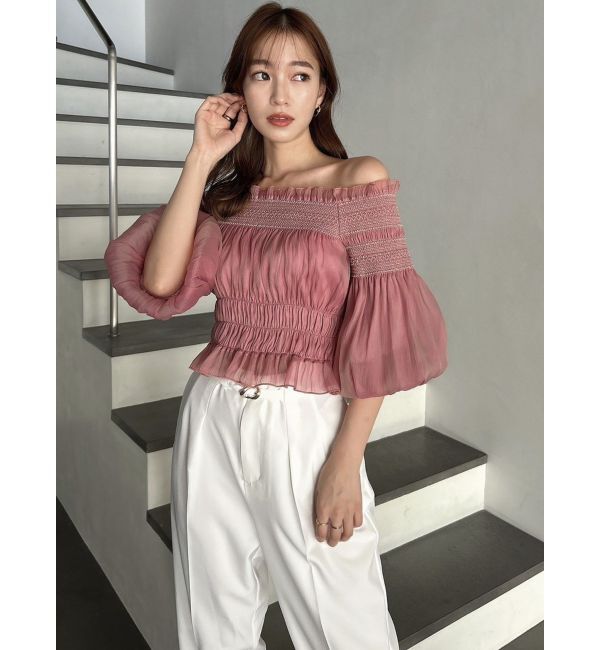 dazzlin「オフショルフェミニックトップス」|シャツ・ブラウス|ピンク
