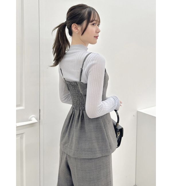 dazzlin「フロントジップペプラムオールインワン」|ワンピース|