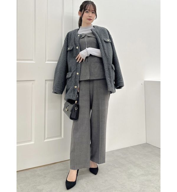 dazzlin「フロントジップペプラムオールインワン」|ワンピース|