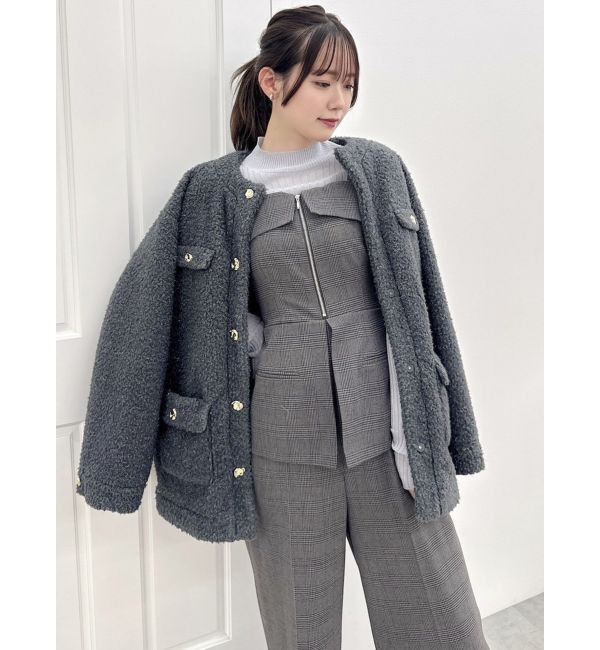 dazzlin「フロントジップペプラムオールインワン」|ワンピース|