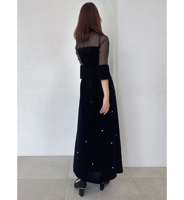 dazzlin「【藤井サチコラボ】パールビジューベロアナロードレス」|ドレス|