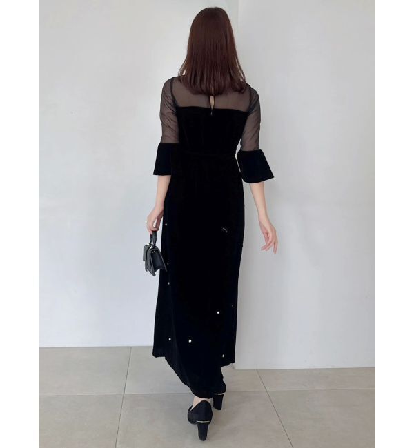 dazzlin「【藤井サチコラボ】パールビジューベロアナロードレス」|ドレス|