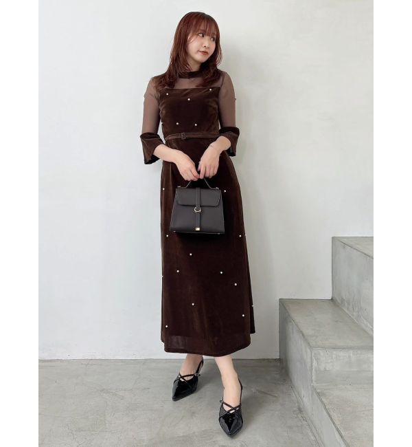 dazzlin「【藤井サチコラボ】パールビジューベロアナロードレス」|ドレス|