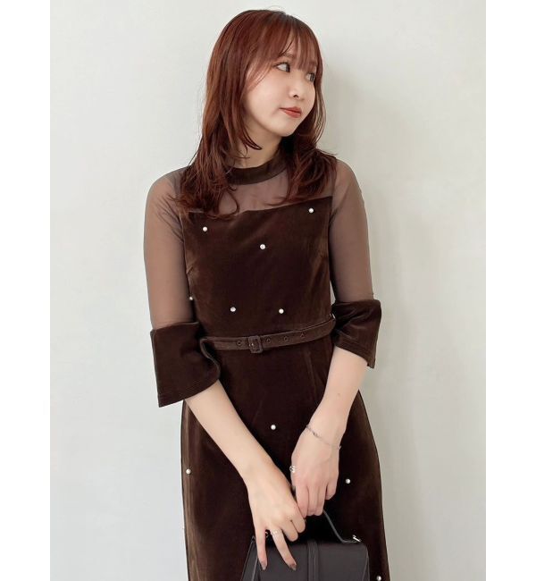 dazzlin「【藤井サチコラボ】パールビジューベロアナロードレス」|ドレス|