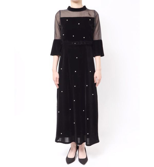 dazzlin「【藤井サチコラボ】パールビジューベロアナロードレス」|ドレス|