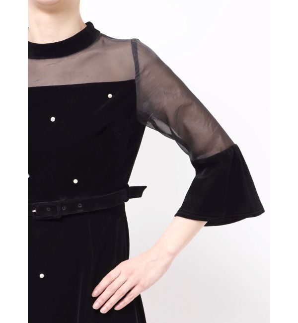 dazzlin「【藤井サチコラボ】パールビジューベロアナロードレス」|ドレス|