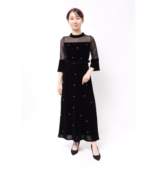 dazzlin「【藤井サチコラボ】パールビジューベロアナロードレス」|ドレス|