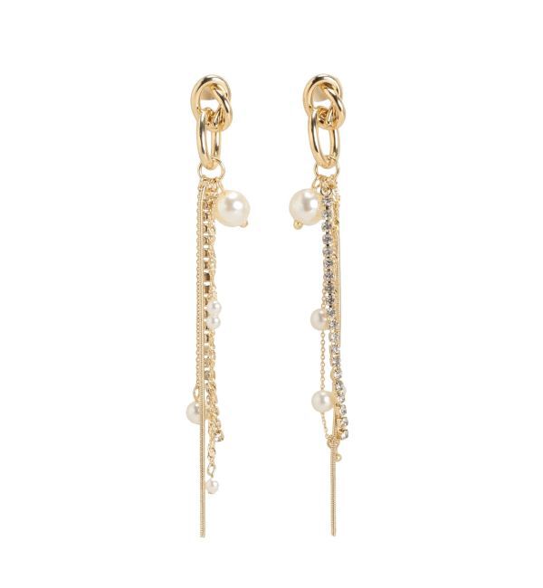 MERCURYDUO「ツイストメタルフープチェーンピアス」|ピアス|