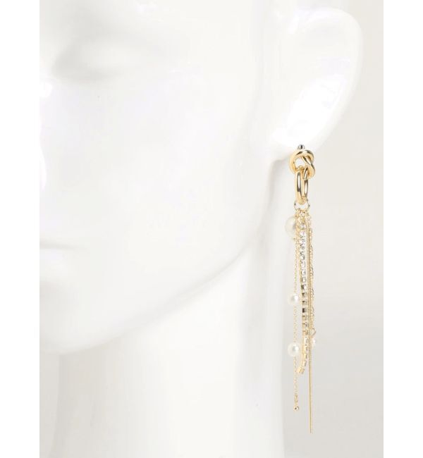 MERCURYDUO「ツイストメタルフープチェーンピアス」|ピアス|