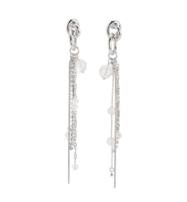 MERCURYDUO「ツイストメタルフープチェーンピアス」|ピアス|