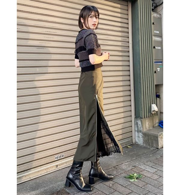 MURUA「クロシェミックスハーフスリーブニット」|ニット・セーター|